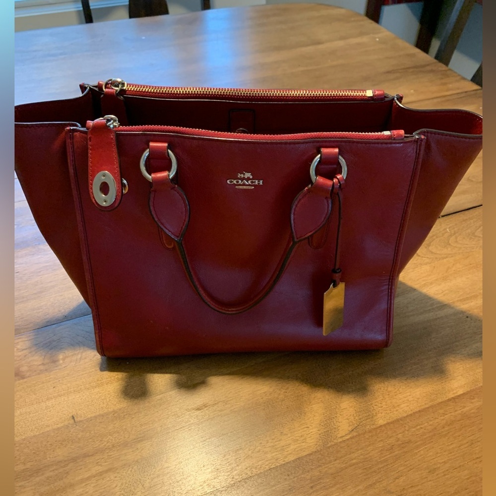 Coach Cherry Red Leather Tote